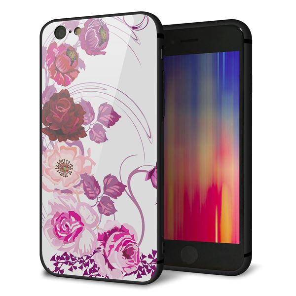 iPhone6 強化ガラス&TPUスマホケース ガラプリ【116 6月のバラ】