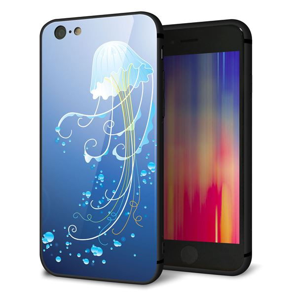 iPhone6 強化ガラス&TPUスマホケース ガラプリ【362 ジェリーフィシュ】