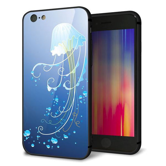 iPhone6 強化ガラス&TPUスマホケース ガラプリ【362 ジェリーフィシュ】