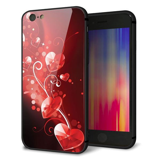 iPhone6 強化ガラス&TPUスマホケース ガラプリ【385 クリスタルな恋】