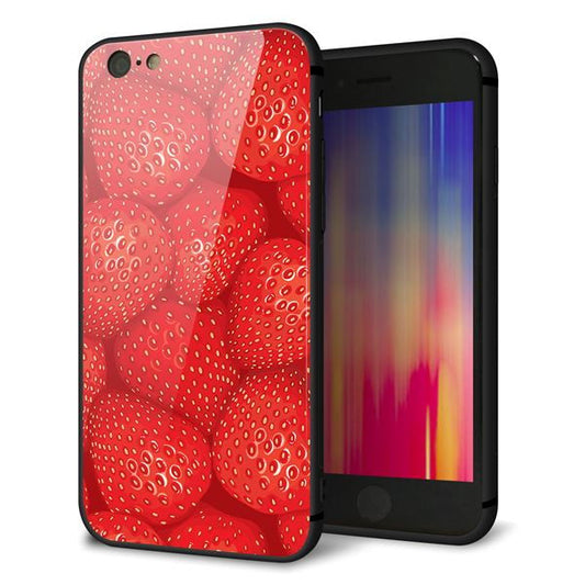 iPhone6 強化ガラス&TPUスマホケース ガラプリ【444 ストロベリーウォール】