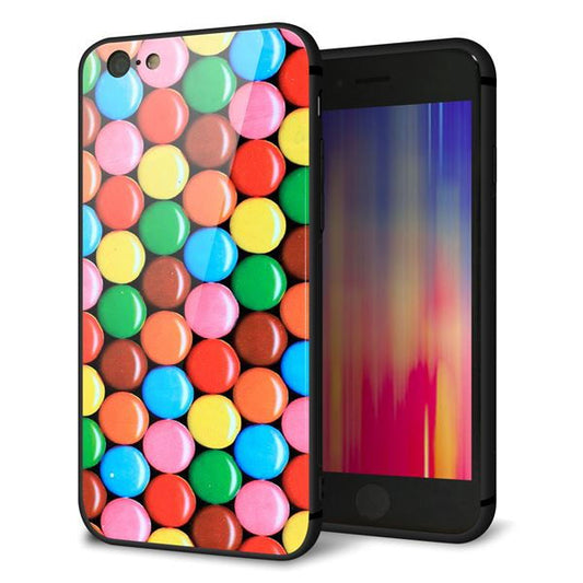 iPhone6 強化ガラス&TPUスマホケース ガラプリ【448 マーブルチョコ】