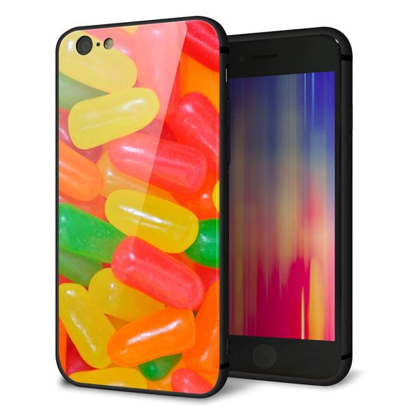 iPhone6 強化ガラス&TPUスマホケース ガラプリ【449 ジェリービーンズ】