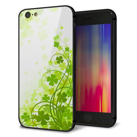 iPhone6 強化ガラス&TPUスマホケース ガラプリ【565 四葉のクローバー】