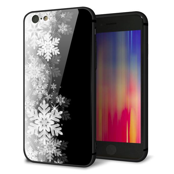 iPhone6 強化ガラス&TPUスマホケース ガラプリ【603 白銀と闇】
