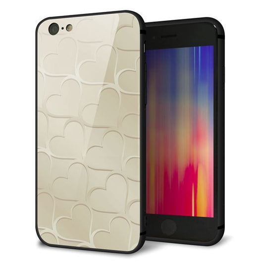 iPhone6 強化ガラス&TPUスマホケース ガラプリ【630 かくれハート】