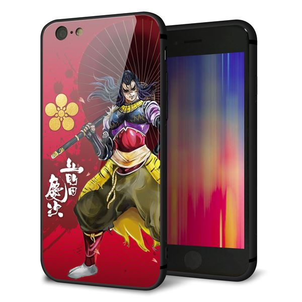 iPhone6 強化ガラス&TPUスマホケース ガラプリ【AB806 前田慶次 イラストと家紋】