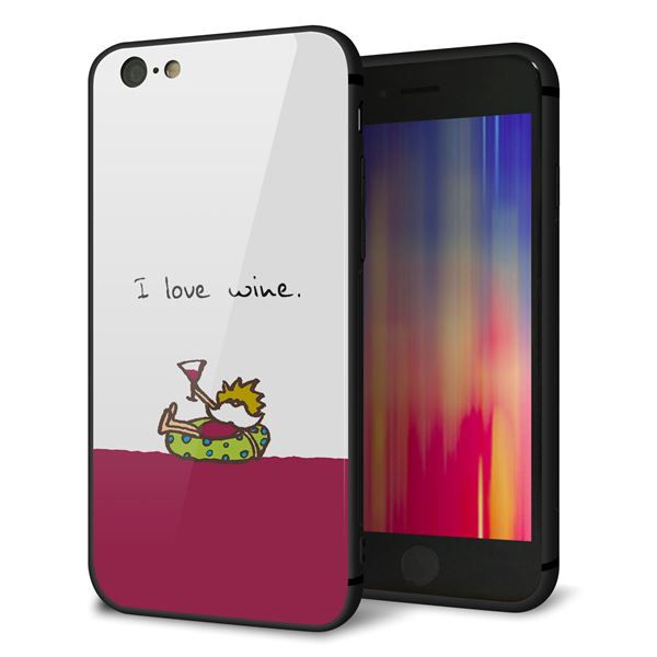 iPhone6 強化ガラス&TPUスマホケース ガラプリ【IA811 ワインの神様】