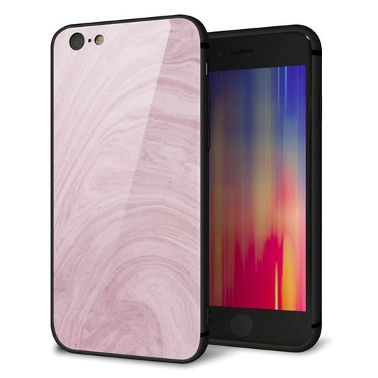 iPhone6 強化ガラス&TPUスマホケース ガラプリ【KM873 大理石ラベンダー】