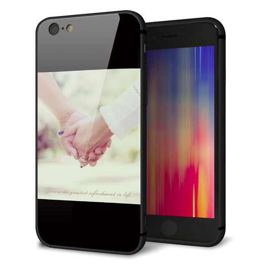 iPhone6 強化ガラス&TPUスマホケース ガラプリ【KM875 カップル】