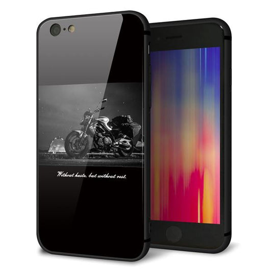 iPhone6 強化ガラス&TPUスマホケース ガラプリ【KM879 バイク】