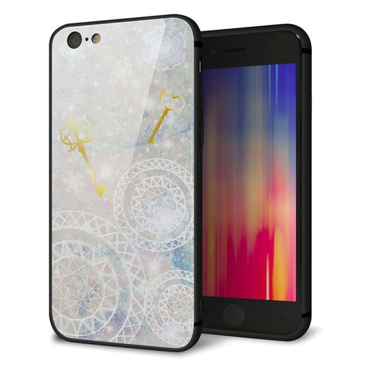 iPhone6 強化ガラス&TPUスマホケース ガラプリ【KM881 魔法陣と鍵】