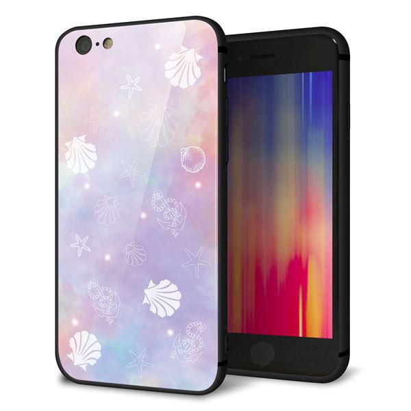 iPhone6 強化ガラス&TPUスマホケース ガラプリ【KM883 シェル柄】