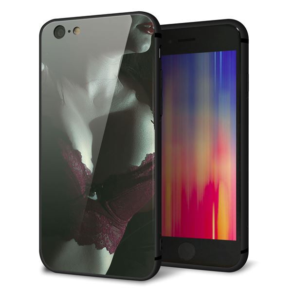 iPhone6 強化ガラス&TPUスマホケース ガラプリ【KM887 ランジェリー】