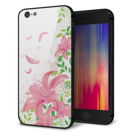 iPhone6 強化ガラス&TPUスマホケース ガラプリ【SC849 ユリ(ピンク)】