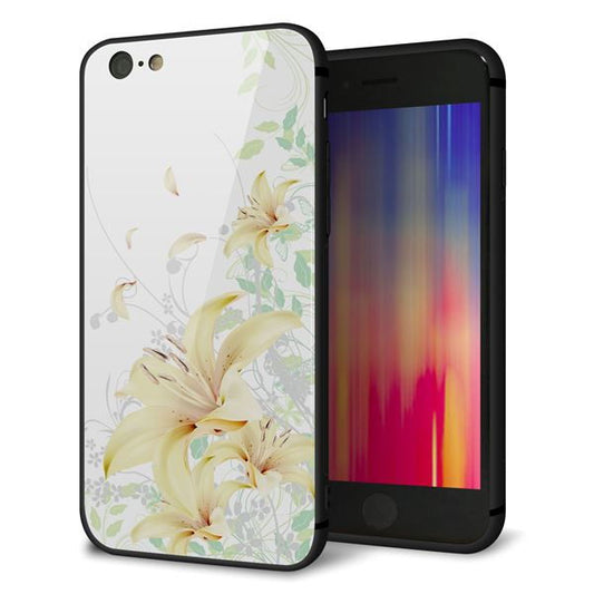 iPhone6 強化ガラス&TPUスマホケース ガラプリ【SC851 ユリ(ホワイト)】