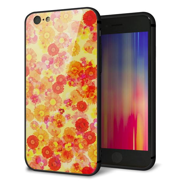 iPhone6 強化ガラス&TPUスマホケース ガラプリ【SC867 リバティプリント フルールドパルファン(イエロー)】