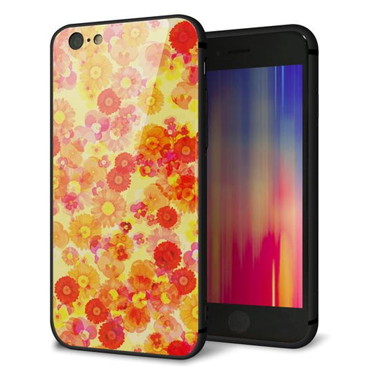 iPhone6 強化ガラス&TPUスマホケース ガラプリ【SC867 リバティプリント フルールドパルファン(イエロー)】