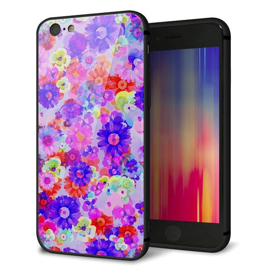 iPhone6 強化ガラス&TPUスマホケース ガラプリ【SC868 リバティプリント フルールドパルファン(パープル)】