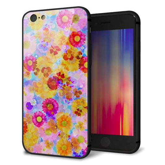 iPhone6 強化ガラス&TPUスマホケース ガラプリ【SC870 リバティプリント フルールドパルファン(ブルー)】