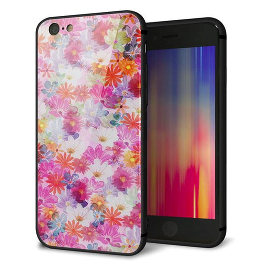 iPhone6 強化ガラス&TPUスマホケース ガラプリ【SC874 リバティプリント プレスドフラワー(ピンク)】
