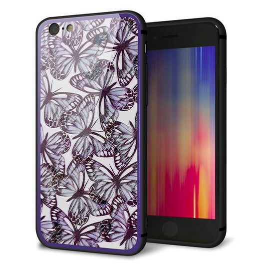 iPhone6 強化ガラス&TPUスマホケース ガラプリ【SC903 ガーデンバタフライ パープル】