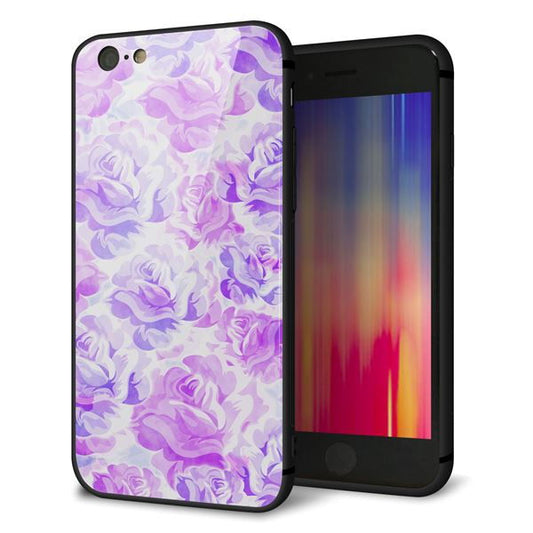 iPhone6 強化ガラス&TPUスマホケース ガラプリ【SC929 ローズ パープル】