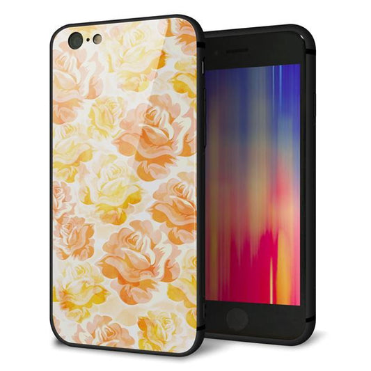 iPhone6 強化ガラス&TPUスマホケース ガラプリ【SC931 ローズ イエロー】