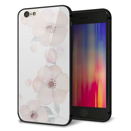 iPhone6 強化ガラス&TPUスマホケース ガラプリ【SC948 ドゥ・フルール(ホワイト)】
