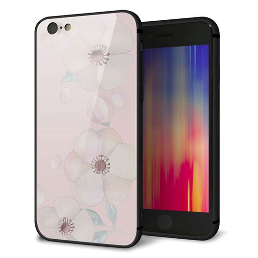 iPhone6 強化ガラス&TPUスマホケース ガラプリ【SC949 ドゥ・フルール(オフピンク)】
