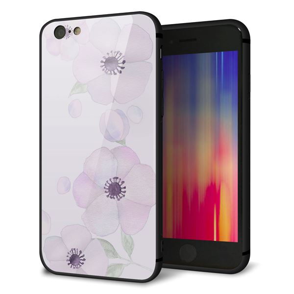 iPhone6 強化ガラス&TPUスマホケース ガラプリ【SC950 ドゥ・フルール(パウダーバイオレット)】
