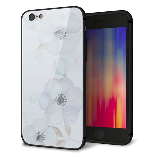 iPhone6 強化ガラス&TPUスマホケース ガラプリ【SC951 ドゥ・フルール(エンジェルブルー)】