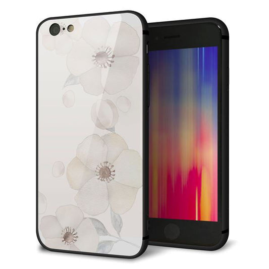 iPhone6 強化ガラス&TPUスマホケース ガラプリ【SC952 ドゥ・フルール(セピア)】