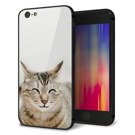 iPhone6 強化ガラス&TPUスマホケース ガラプリ【VA801 笑福ねこ】