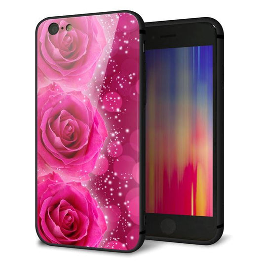 iPhone6 強化ガラス&TPUスマホケース ガラプリ【VA815 3連のバラ】