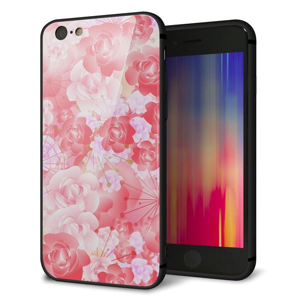 iPhone6 強化ガラス&TPUスマホケース ガラプリ【VA817 はんなり色の華】