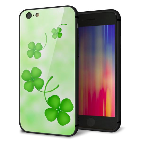 iPhone6 強化ガラス&TPUスマホケース ガラプリ【VA819 まいおりる幸運】