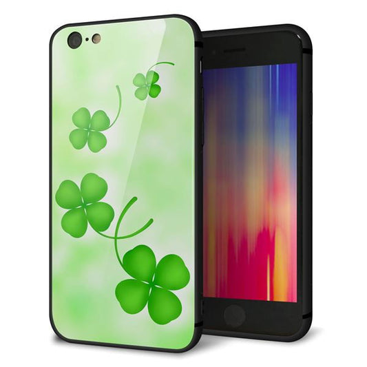 iPhone6 強化ガラス&TPUスマホケース ガラプリ【VA819 まいおりる幸運】