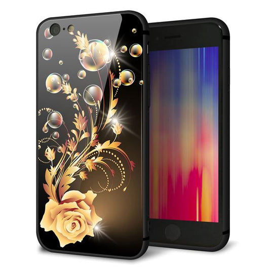 iPhone6 強化ガラス&TPUスマホケース ガラプリ【VA823 気高きバラ】