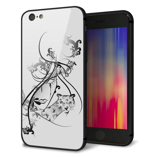 iPhone6 強化ガラス&TPUスマホケース ガラプリ【VA832 パンサーと美女】