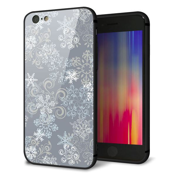 iPhone6 強化ガラス&TPUスマホケース ガラプリ【XA801 雪の結晶】