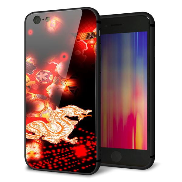 iPhone6 強化ガラス&TPUスマホケース ガラプリ【YC909 赤竜02】