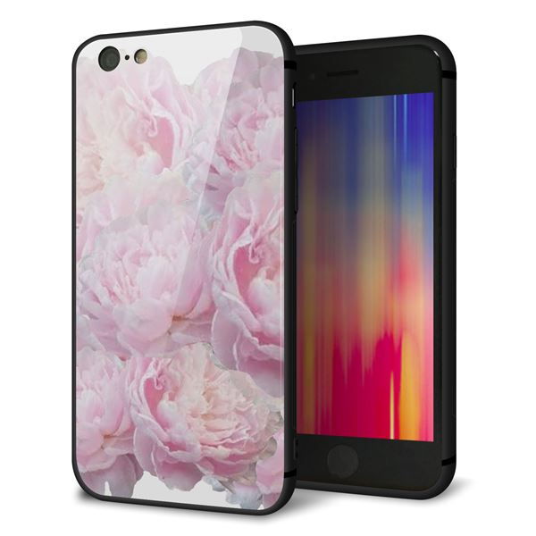 iPhone6 強化ガラス&TPUスマホケース ガラプリ【YI885 フラワー6】
