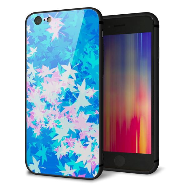 iPhone6 強化ガラス&TPUスマホケース ガラプリ【YJ290 デザインもみじ】