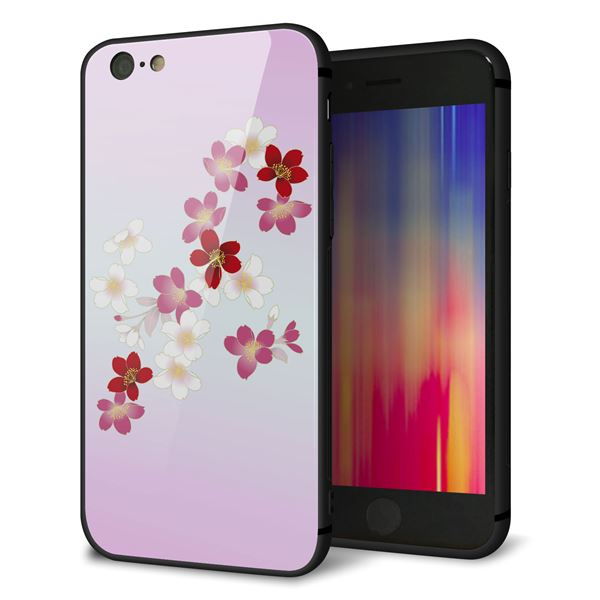 iPhone6 強化ガラス&TPUスマホケース ガラプリ【YJ320 桜 和】