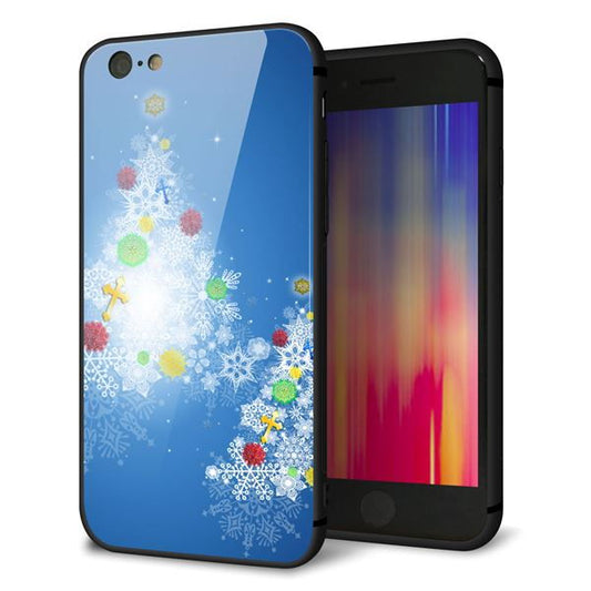 iPhone6 強化ガラス＆TPUスマホケース ガラプリ【YJ347 クリスマスツリー】