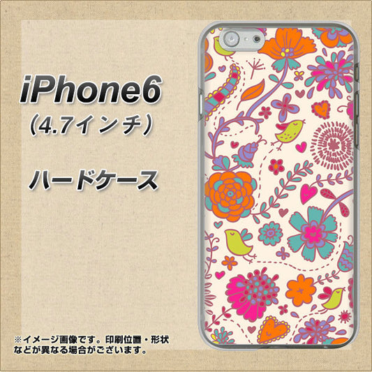 iPhone6 高画質仕上げ 背面印刷 ハードケース【323 小鳥と花】