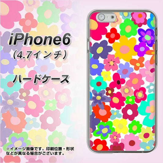 iPhone6 高画質仕上げ 背面印刷 ハードケース【782 春のルーズフラワーWH】