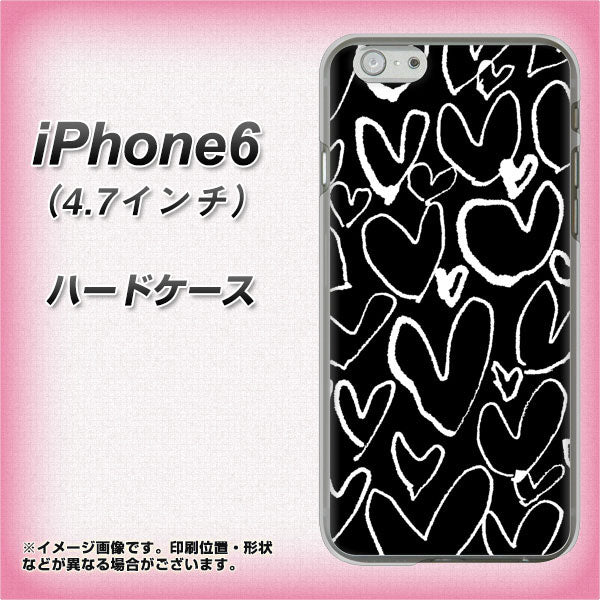 iPhone6 高画質仕上げ 背面印刷 ハードケース【1124 ハート BK&WH】