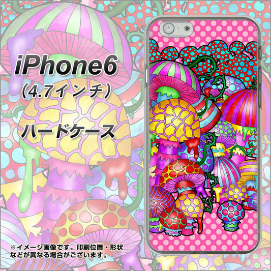 iPhone6 高画質仕上げ 背面印刷 ハードケース【AG806 きのこ（ピンク）】